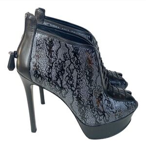 Stella Luna Lace Platform Peep Toe Shooties Black 8.5 Gothic Glam witchy